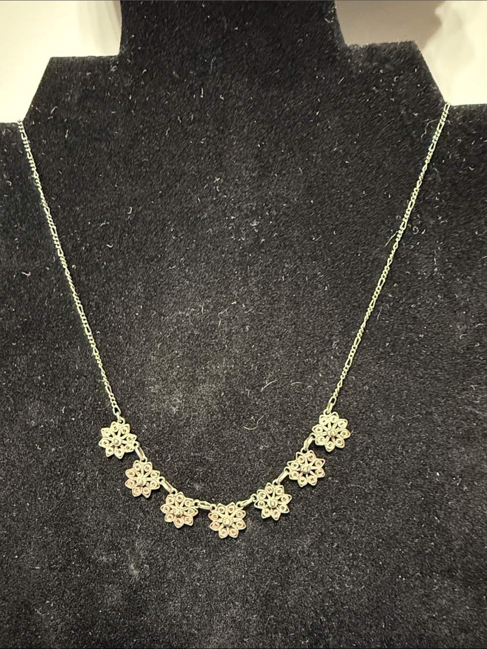 Delicate Fine Silver marked .999 Flower Necklace - Children’s Jewelry